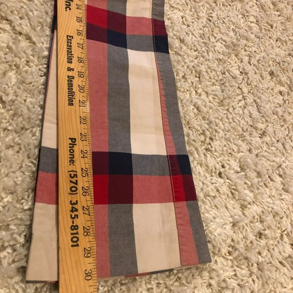 Vintage Tommy Hilfiger Flare Leg Plaid Pants Sz 1 Red Tan Blue Boho - Picture 9 of 10